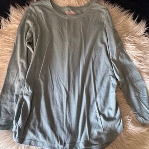 Women's Light Blue Striped Long Sleeve Maternity Top